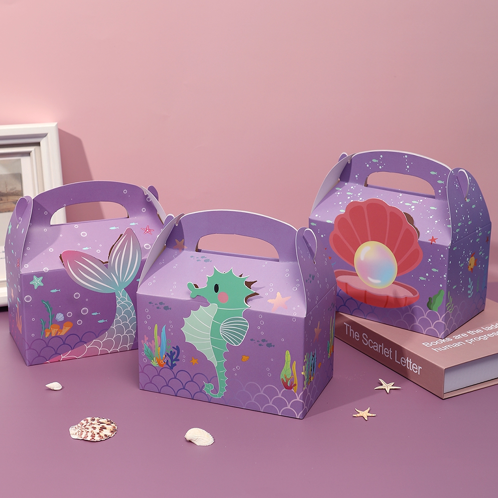 Wedding Supply.Box - 6pcs Mermaid Gift Paper Bags Ocean