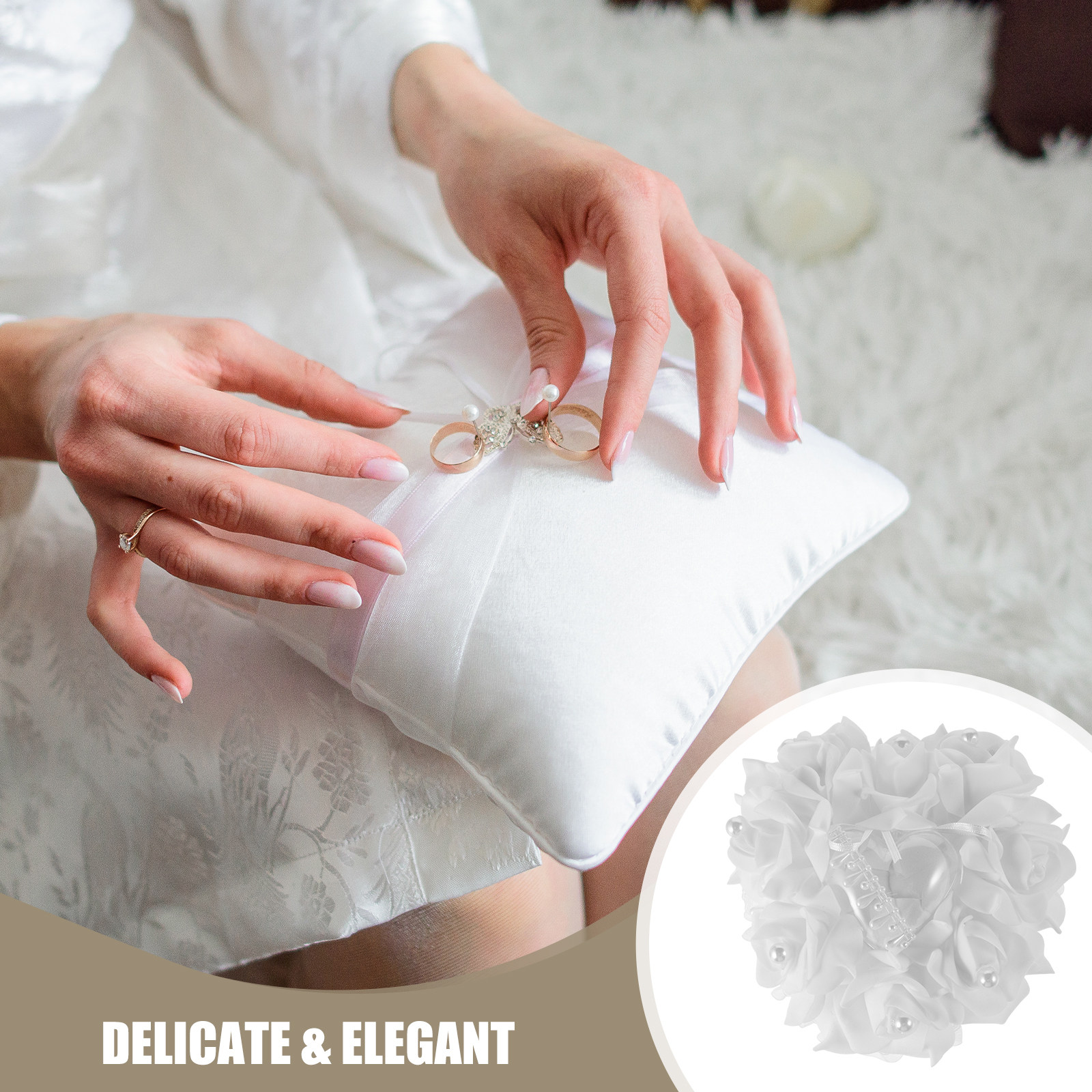 Ring Bearer Pillow - Musical Heart Wedding Ring Pillow White