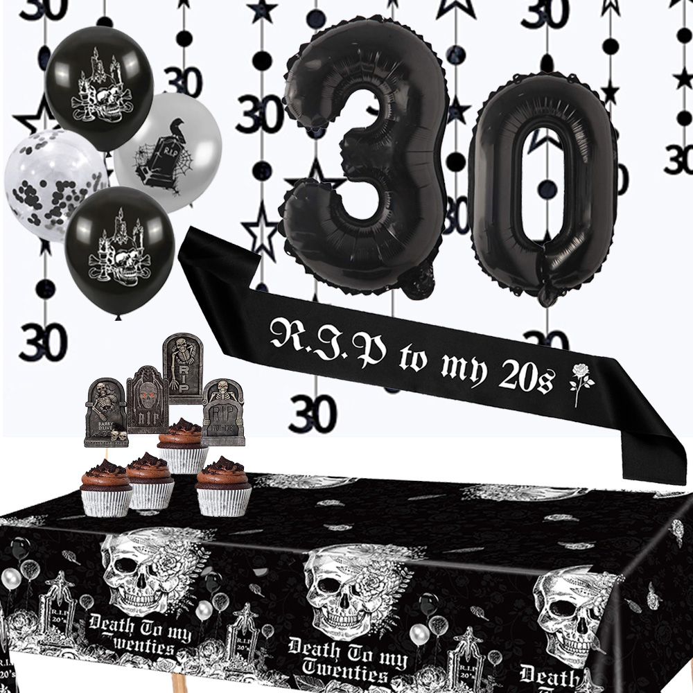 Confetti Balloon Set - 20th 30th Birthday Decorations Death Party
