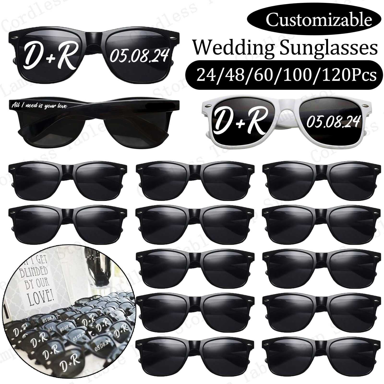 Wedding Supply List - 24-120Pcs Custom Wedding Sunglasses Personalised Groomsman