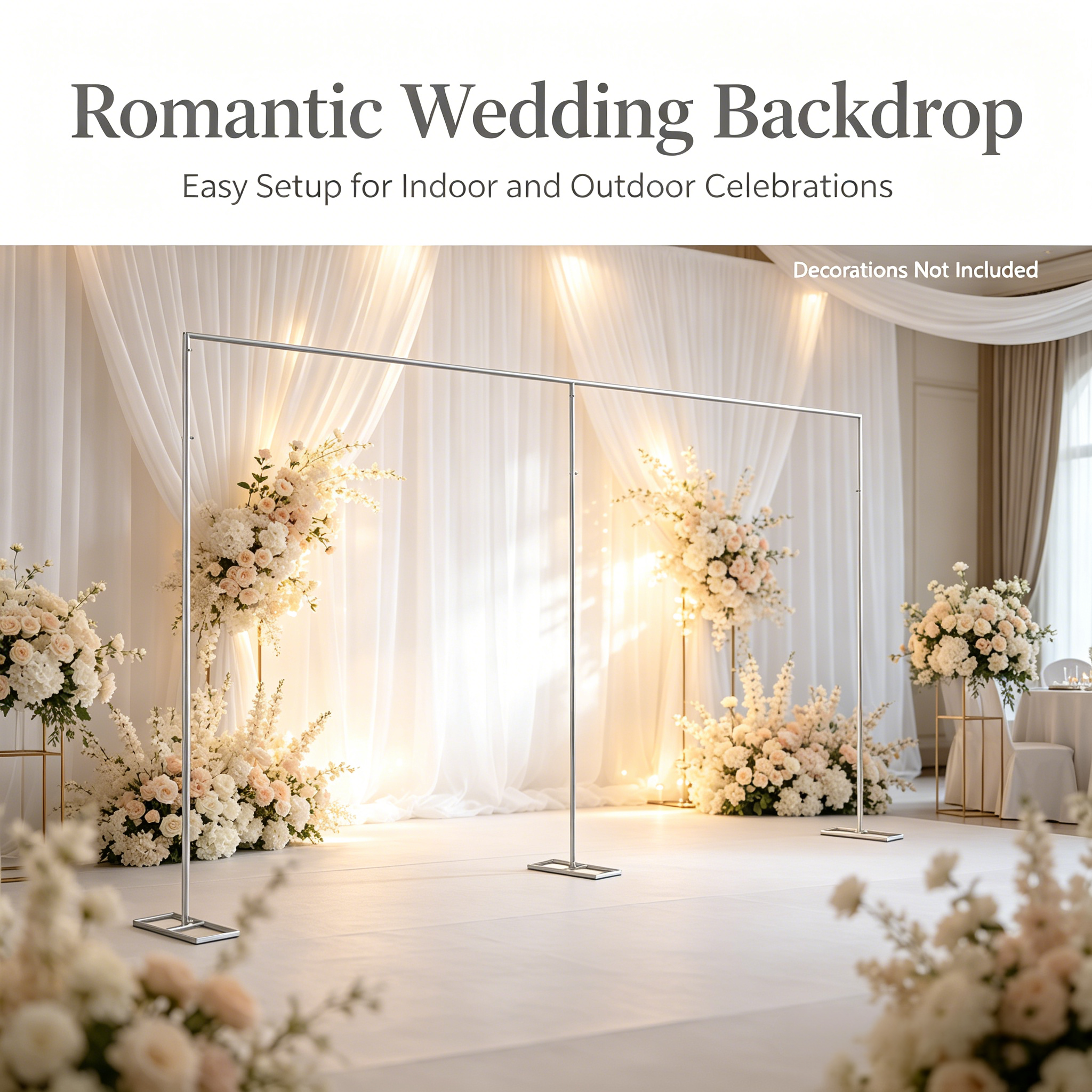 Wedding Backdrop Curtain - 6*3m Wedding Party Backdrop Stand Pipe
