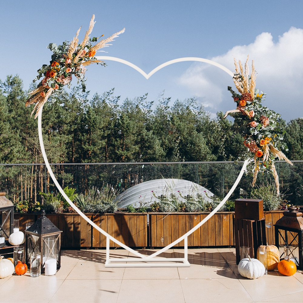 Confetti Balloon Set - White Heart Shape Balloon Arch Metal