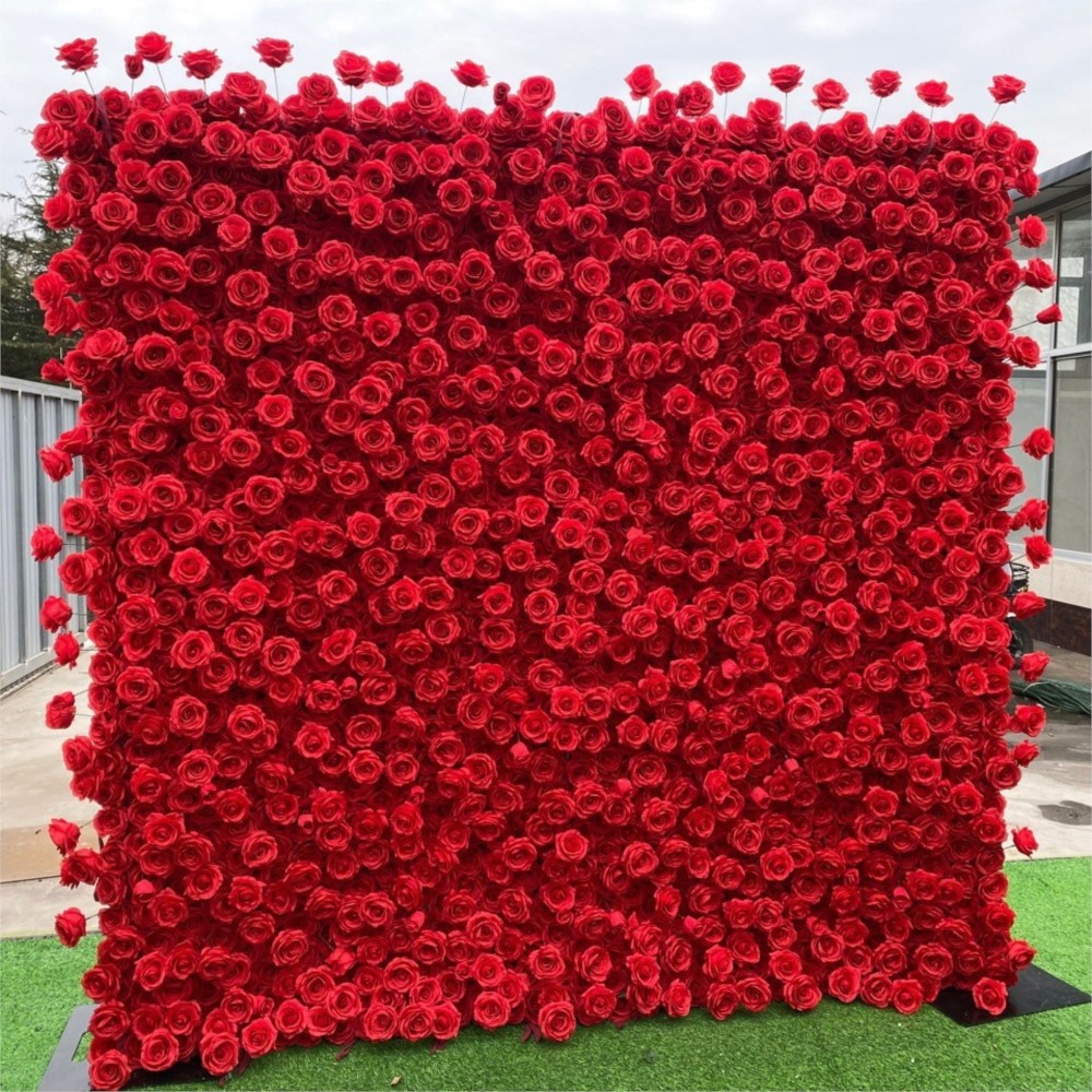 Uflower Red Rose 5D Cloth Flow - Wedding Backdrop Curtain 리뷰 및 가격