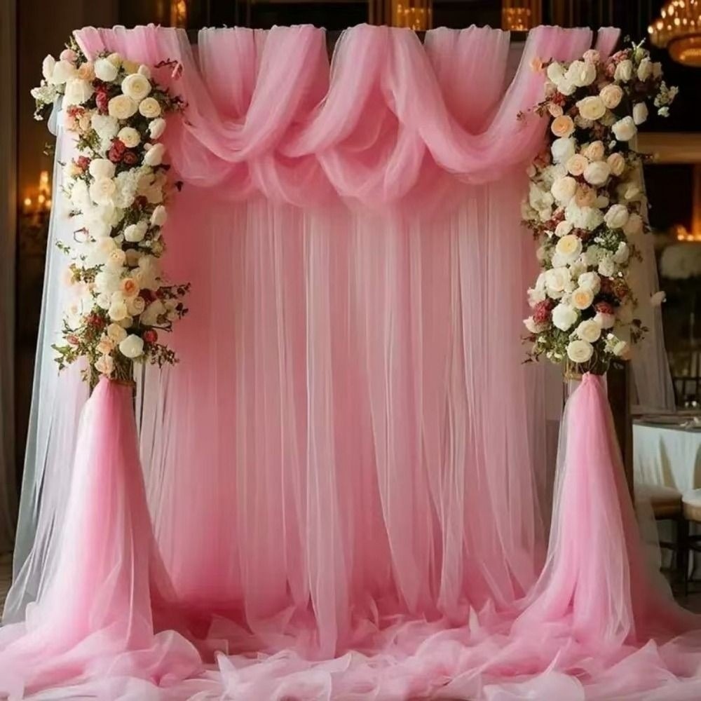 Multi-clolor Tulle Mesh Ribbon - Wedding Backdrop Curtain 리뷰 및 가격