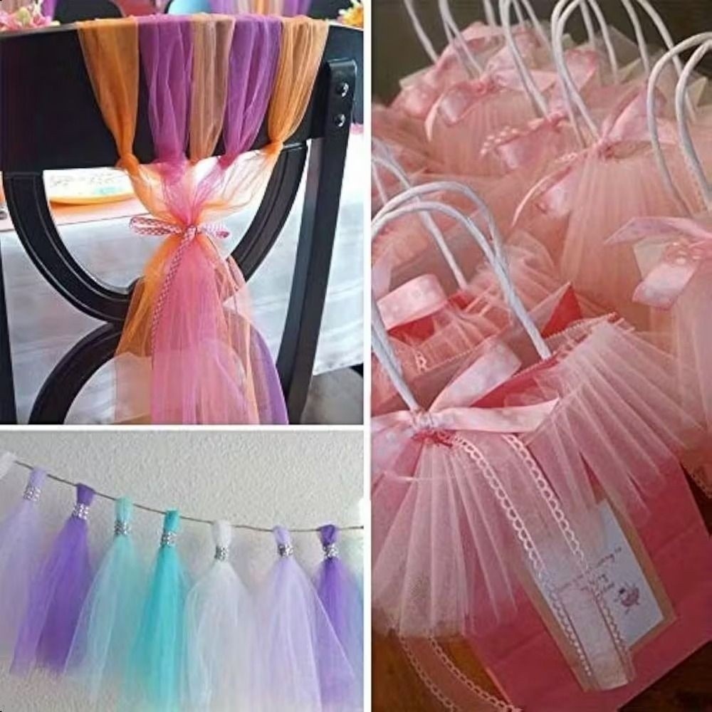 Multi-clolor Tulle Mesh Ribbon - Wedding Backdrop Curtain 리뷰 및 가격