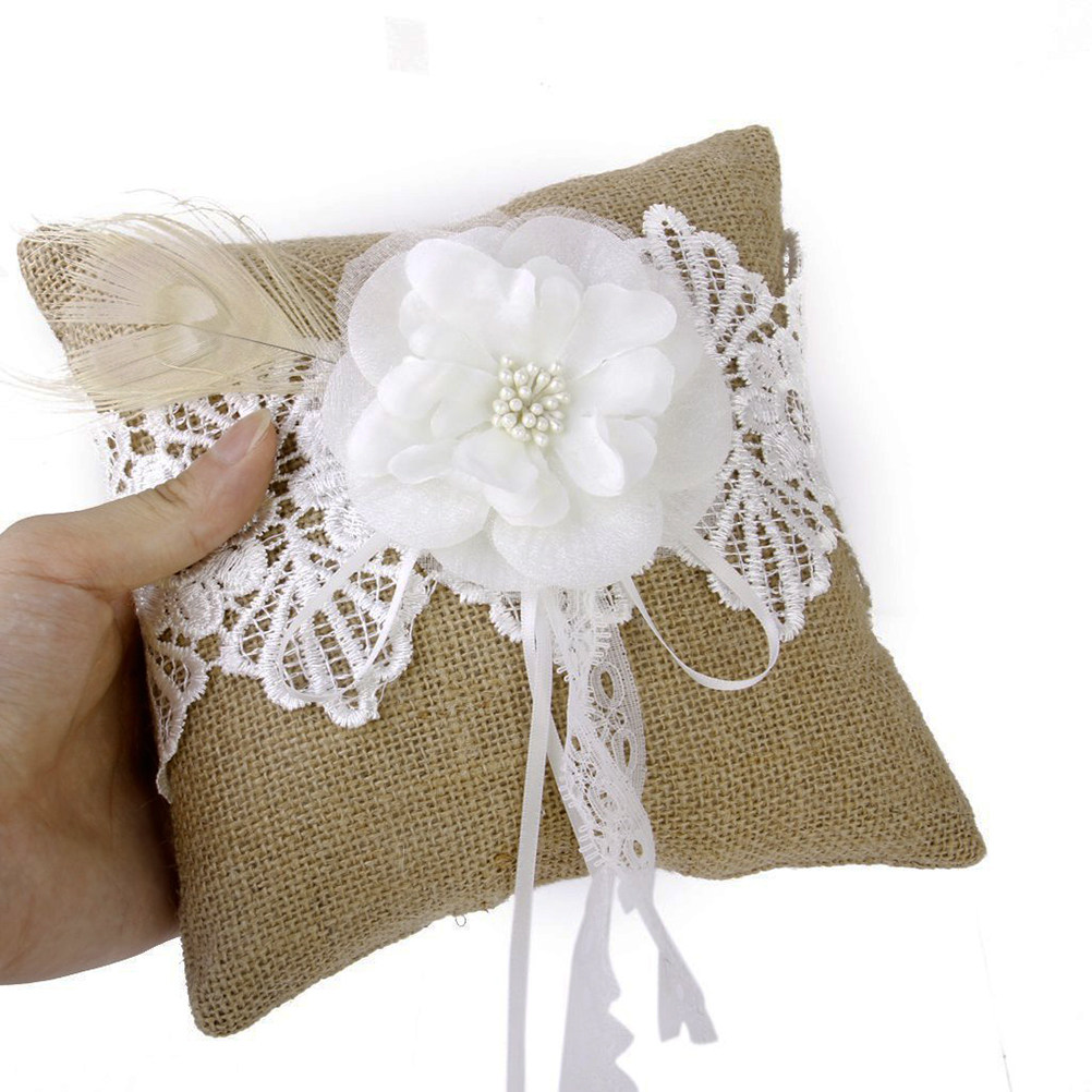 20x20cm Jute Wedding Ring Pill - Ring Bearer Pillow 리뷰 및 가격