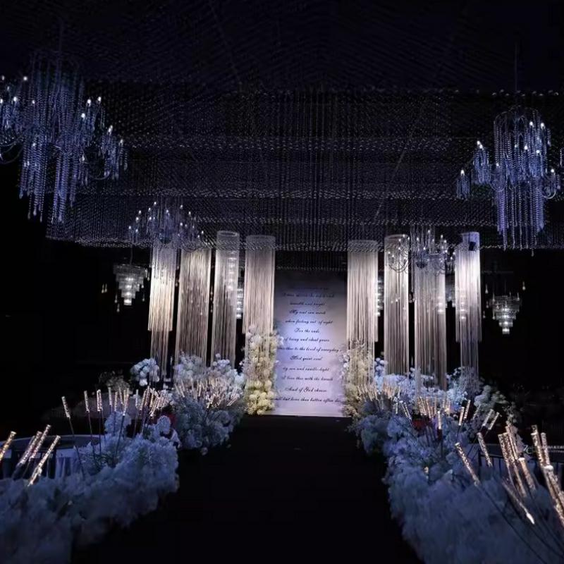 3PCS White Encrypted Line Curt - Wedding Backdrop Curtain 리뷰 및 가격