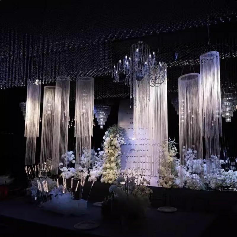 3PCS White Encrypted Line Curt - Wedding Backdrop Curtain 리뷰 및 가격