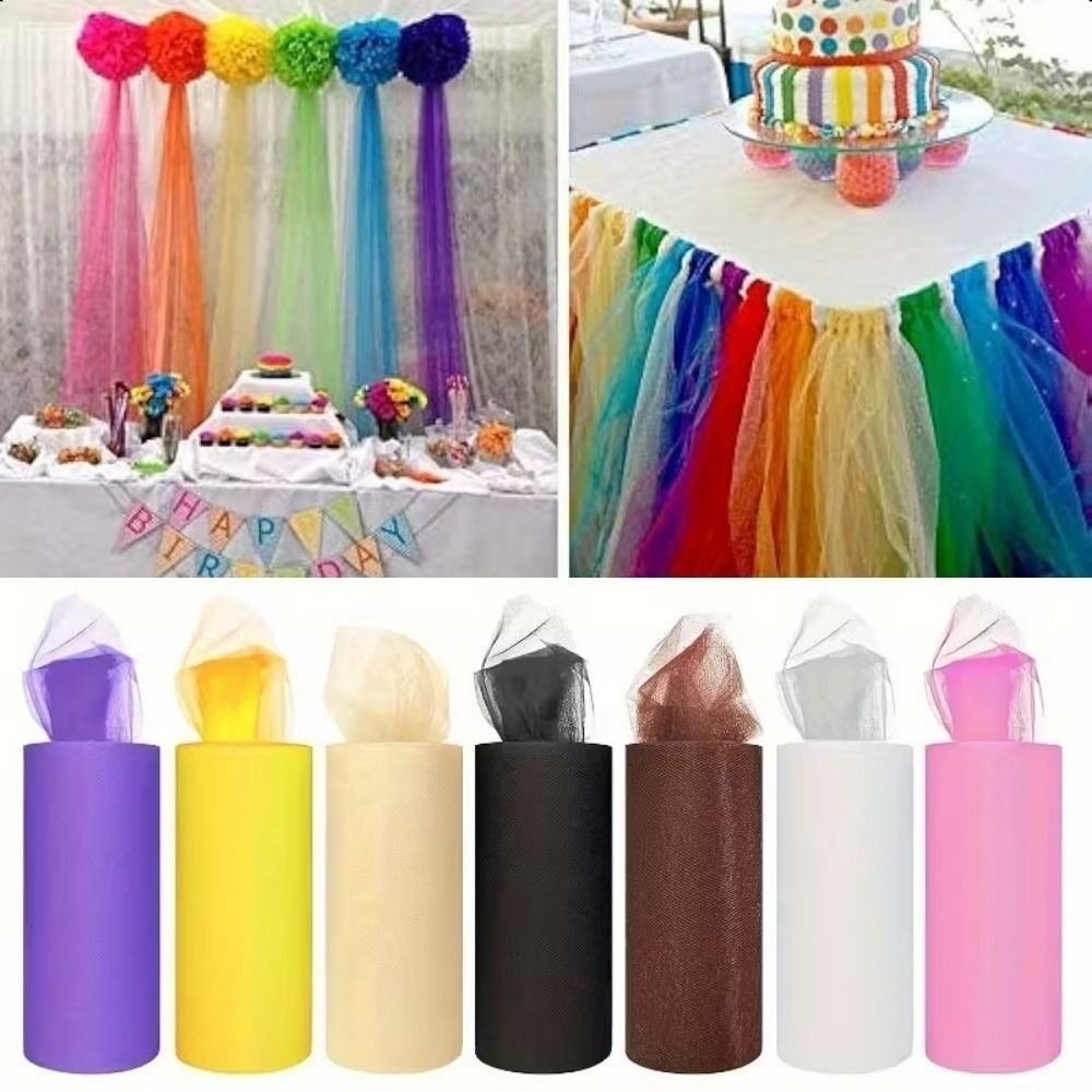 Multi-clolor Tulle Mesh Ribbon - Wedding Backdrop Curtain 리뷰 및 가격