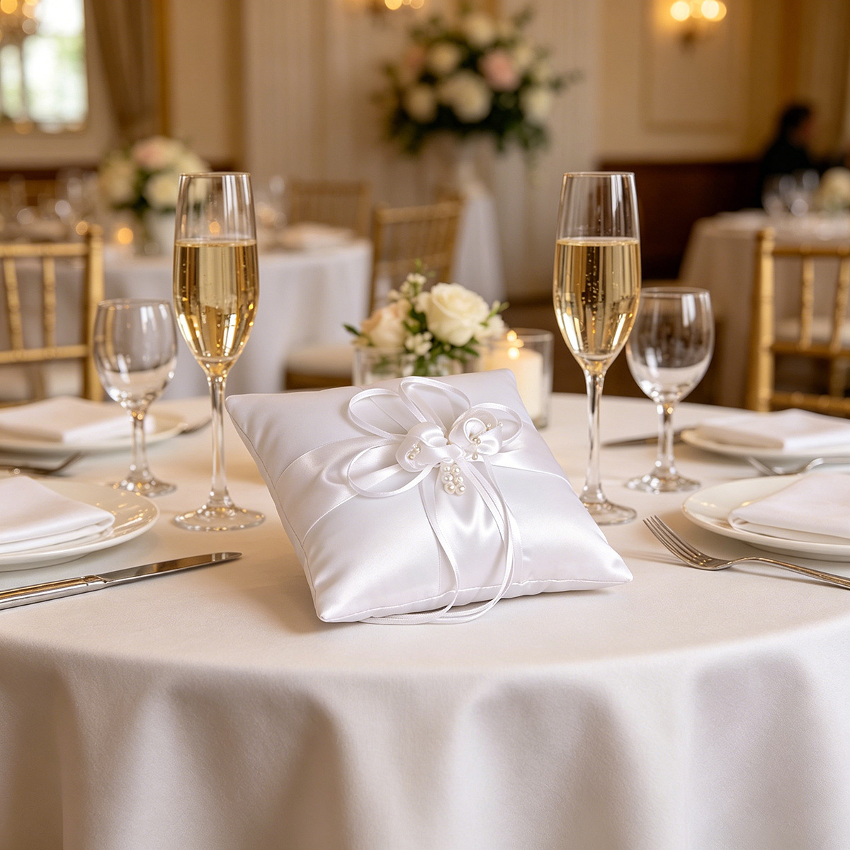 1Pcs Square White Satin Weddin - Ring Bearer Pillow 리뷰 및 가격