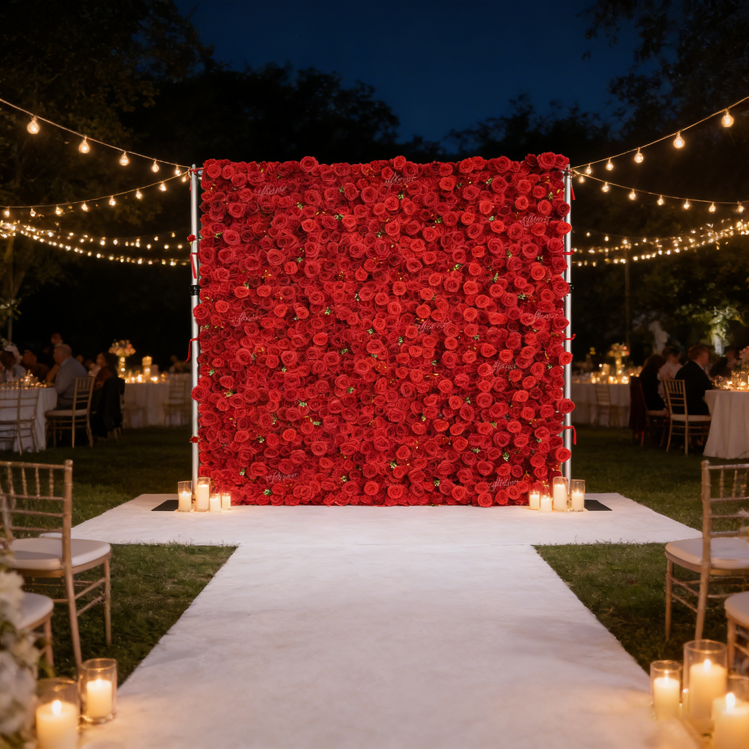 Uflower Red Rose Artificial Fl - Wedding Backdrop Curtain 리뷰 및 가격