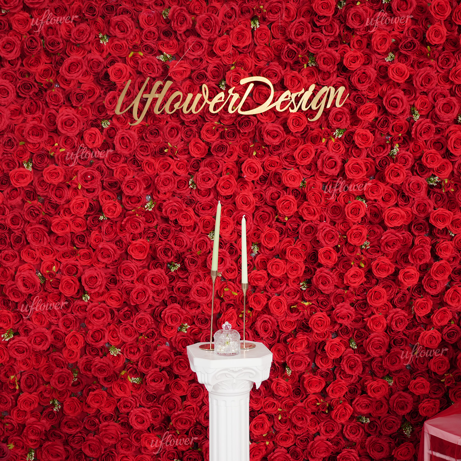Uflower Red Rose Artificial Fl - Wedding Backdrop Curtain 리뷰 및 가격