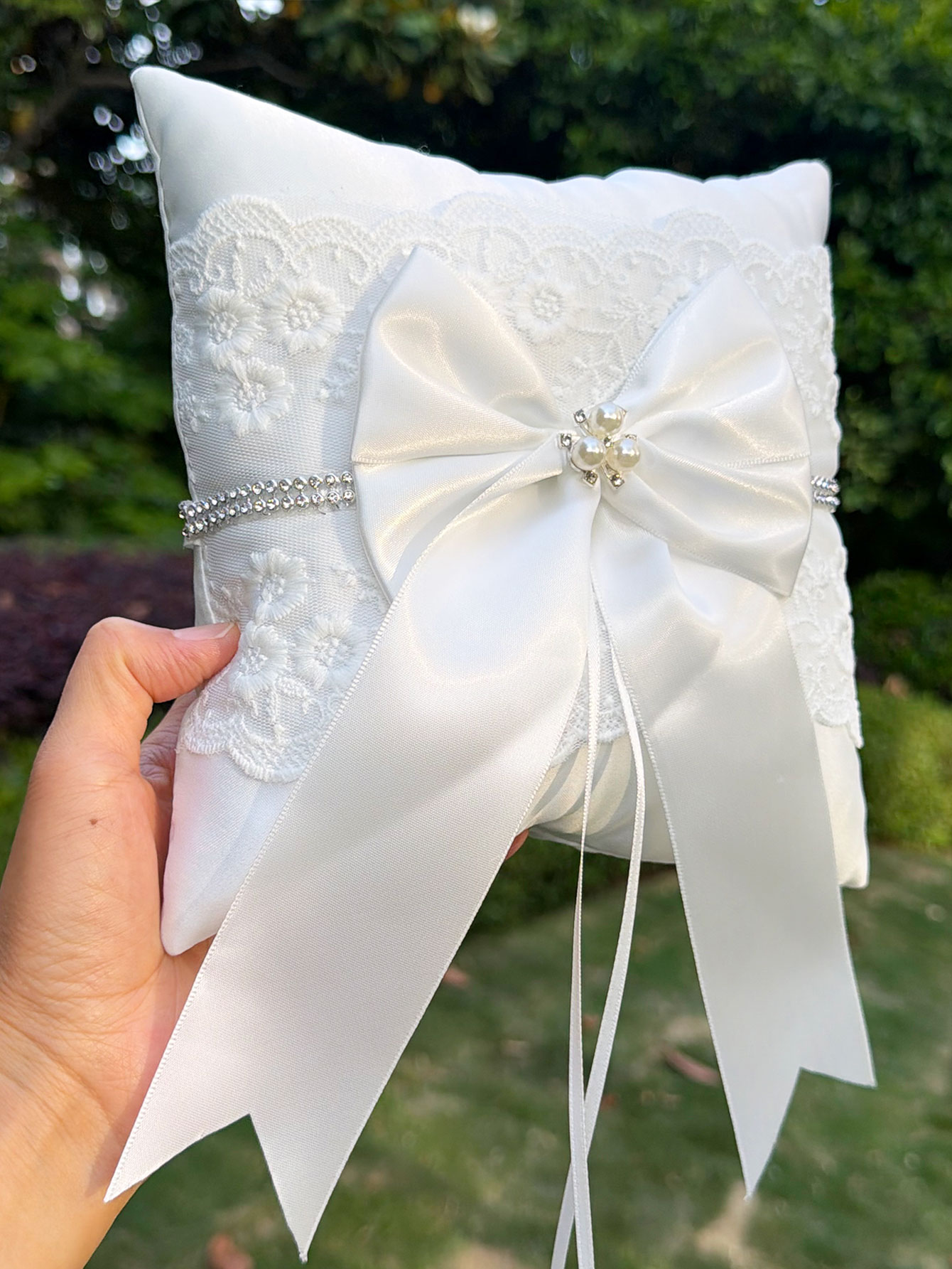 White Lace Wedding Ring Pillow - Ring Bearer Pillow 리뷰 및 가격
