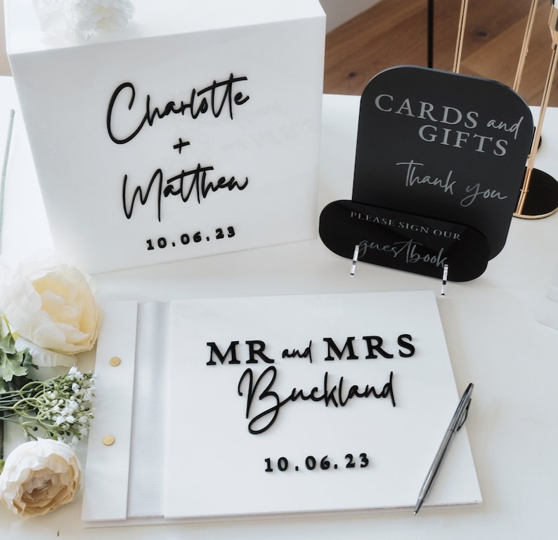White Card Box for Wedding 3D  - Personalized Guest Book 리뷰 및 가격