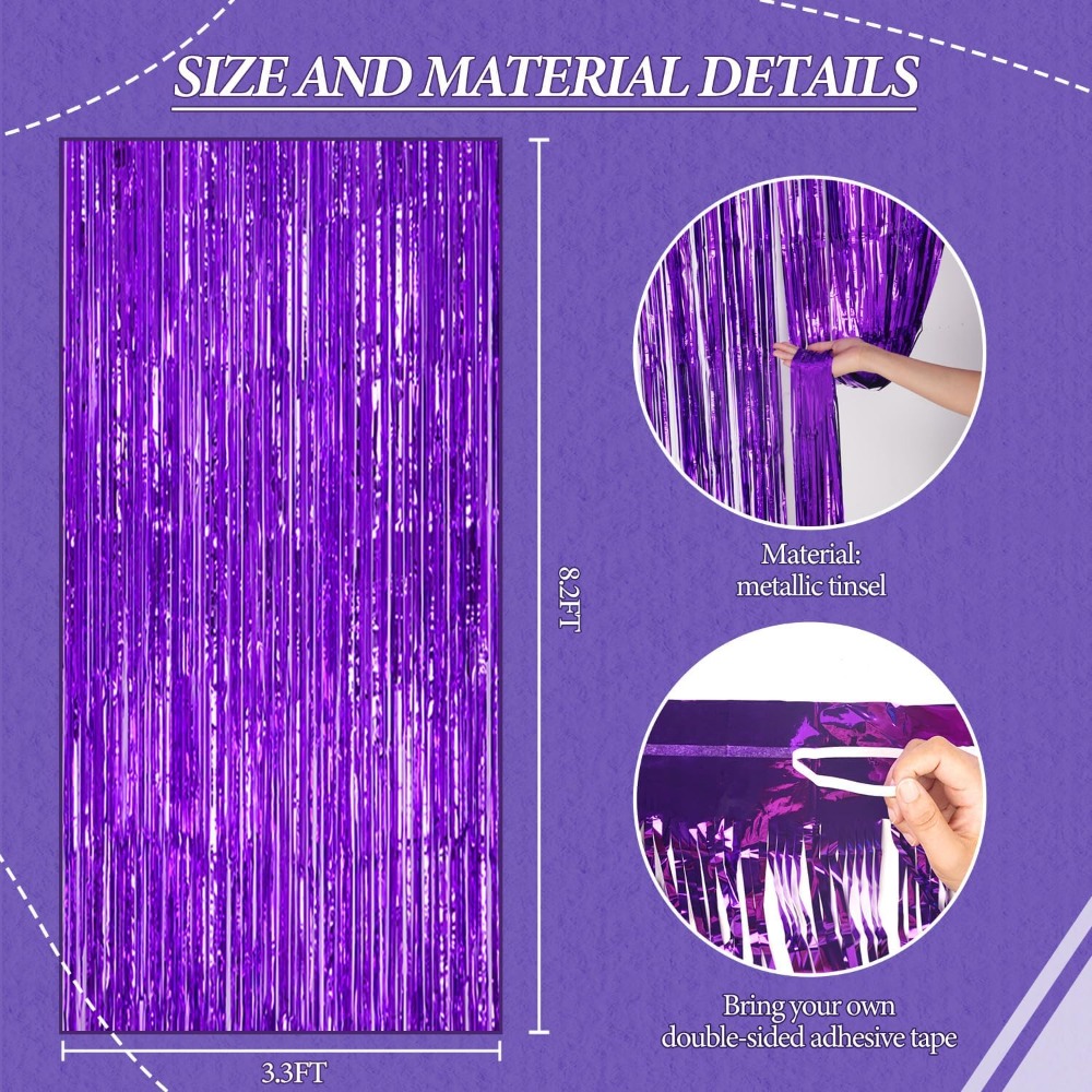 Foil Fringe Backdrop Purple Sh - Wedding Backdrop Curtain 리뷰 및 가격