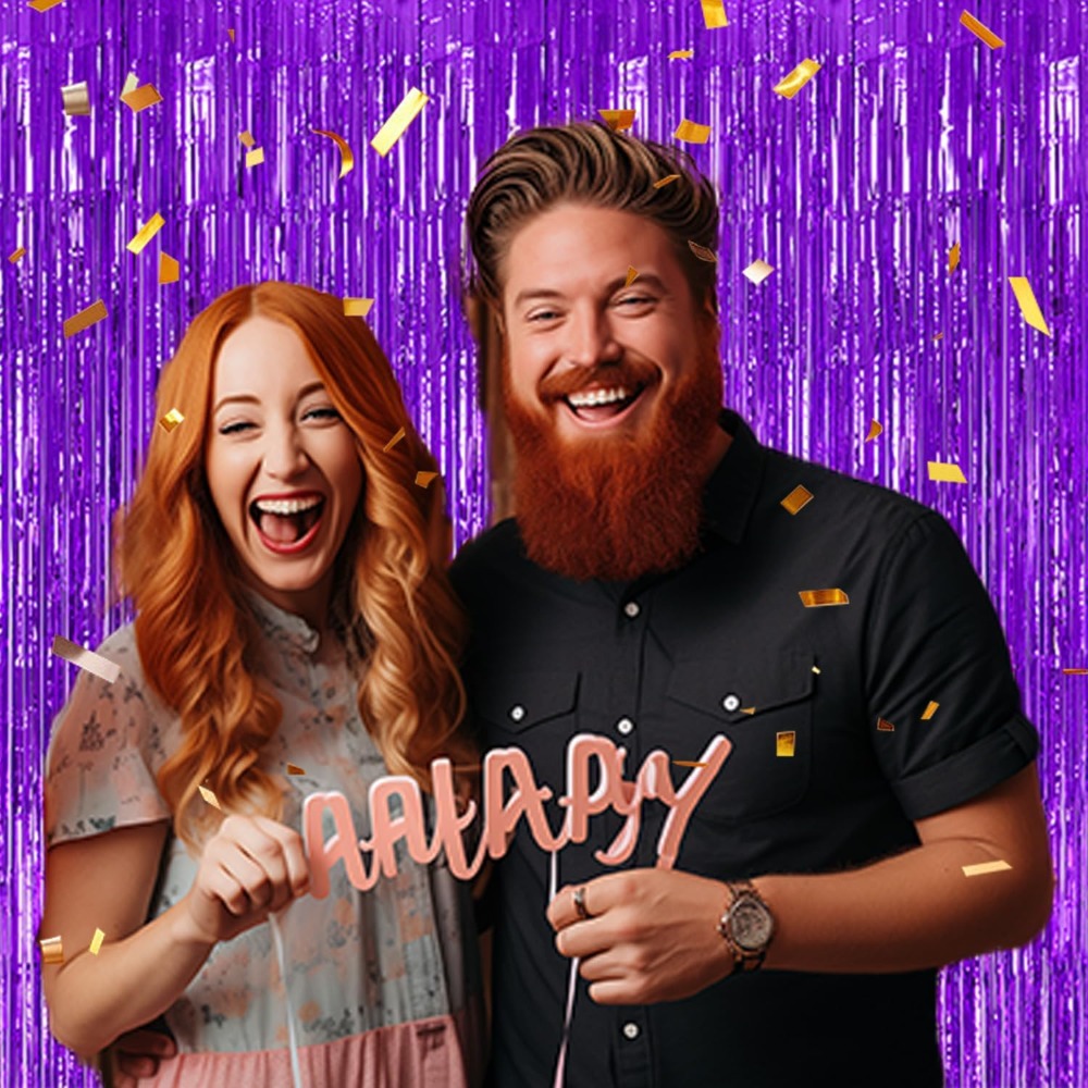 Foil Fringe Backdrop Purple Sh - Wedding Backdrop Curtain 리뷰 및 가격