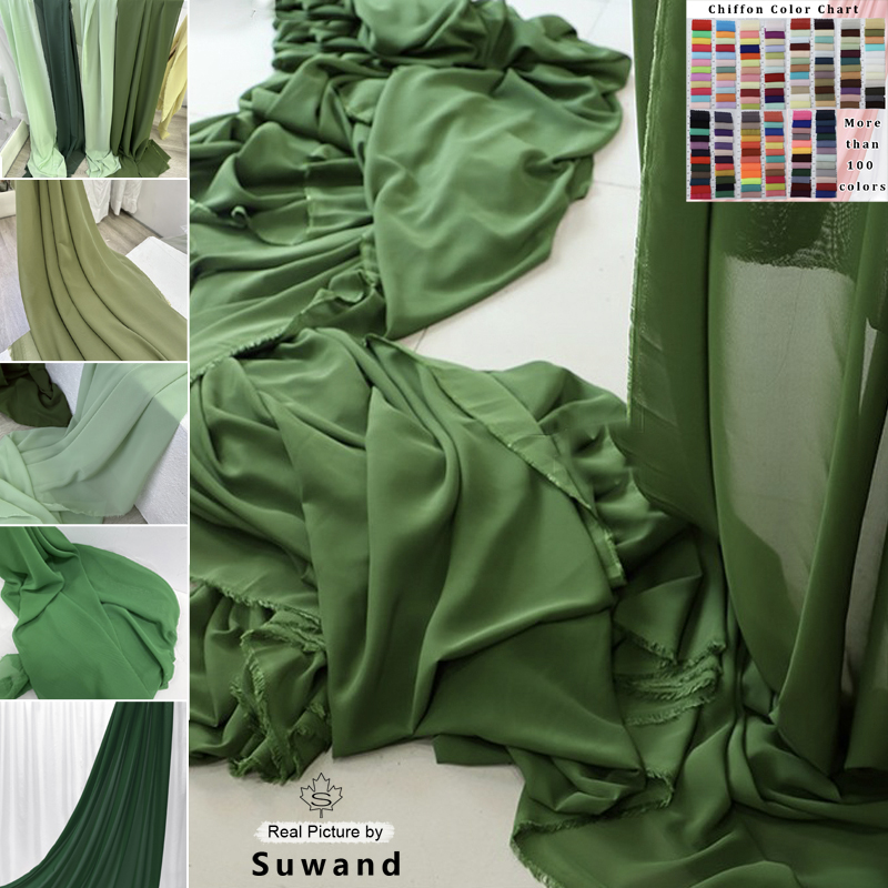 Olive Green Chiffon Fabric Bri - Wedding Backdrop Curtain 리뷰 및 가격