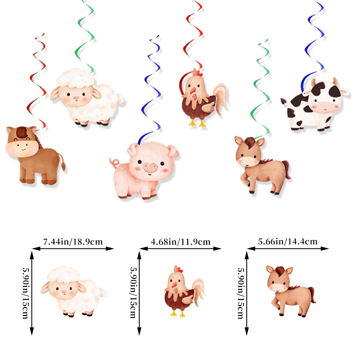 Cartoon Farm Animal Theme Birt - Confetti Balloon Set 리뷰 및 가격