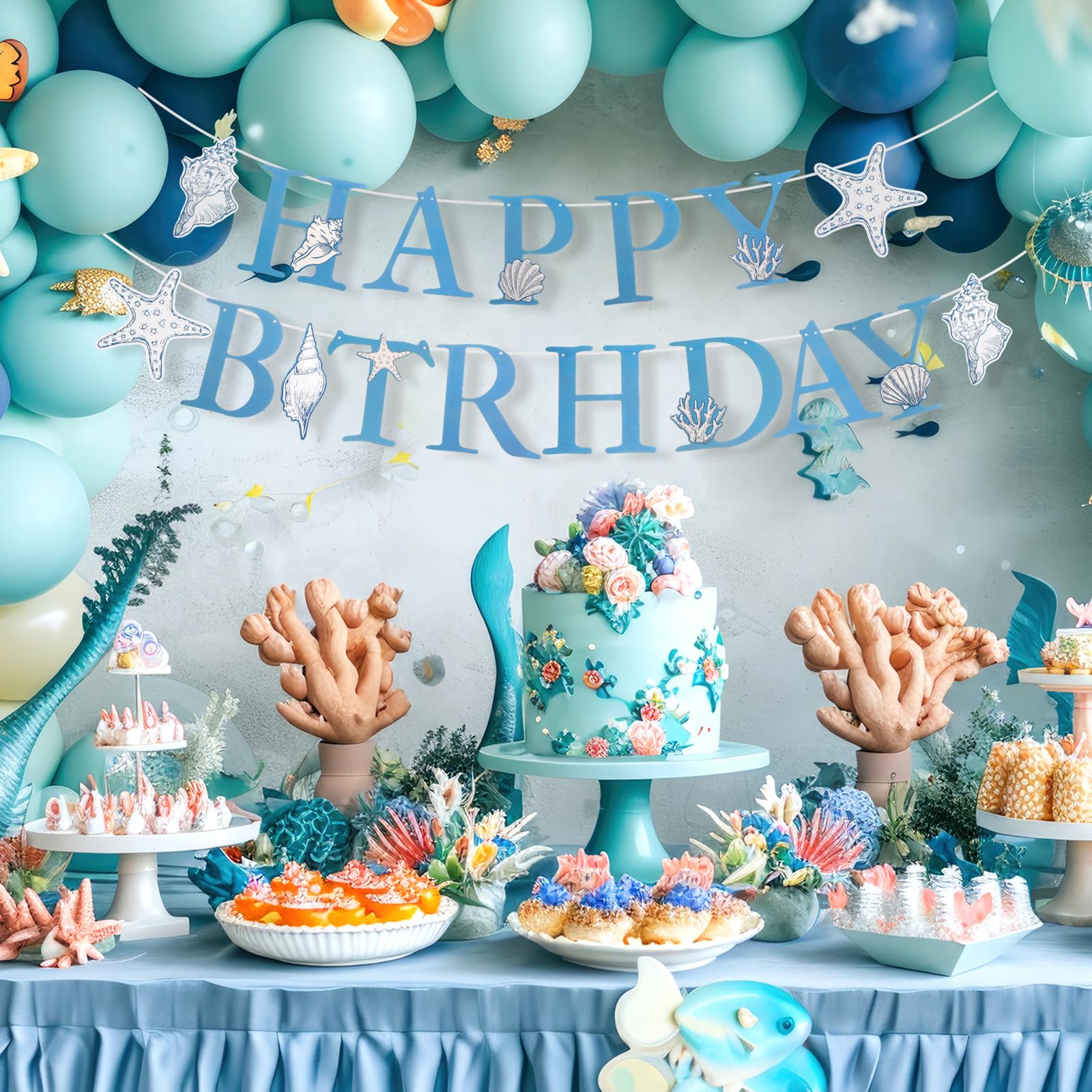Elegant Ocean Mermaid Birthday - Confetti Balloon Set 리뷰 및 가격