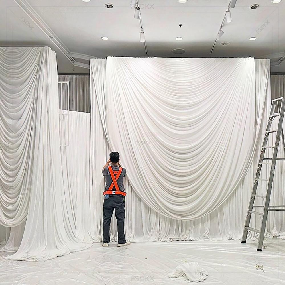 FSDKX Cheap White Ice Silk Clo - Wedding Backdrop Curtain 리뷰 및 가격