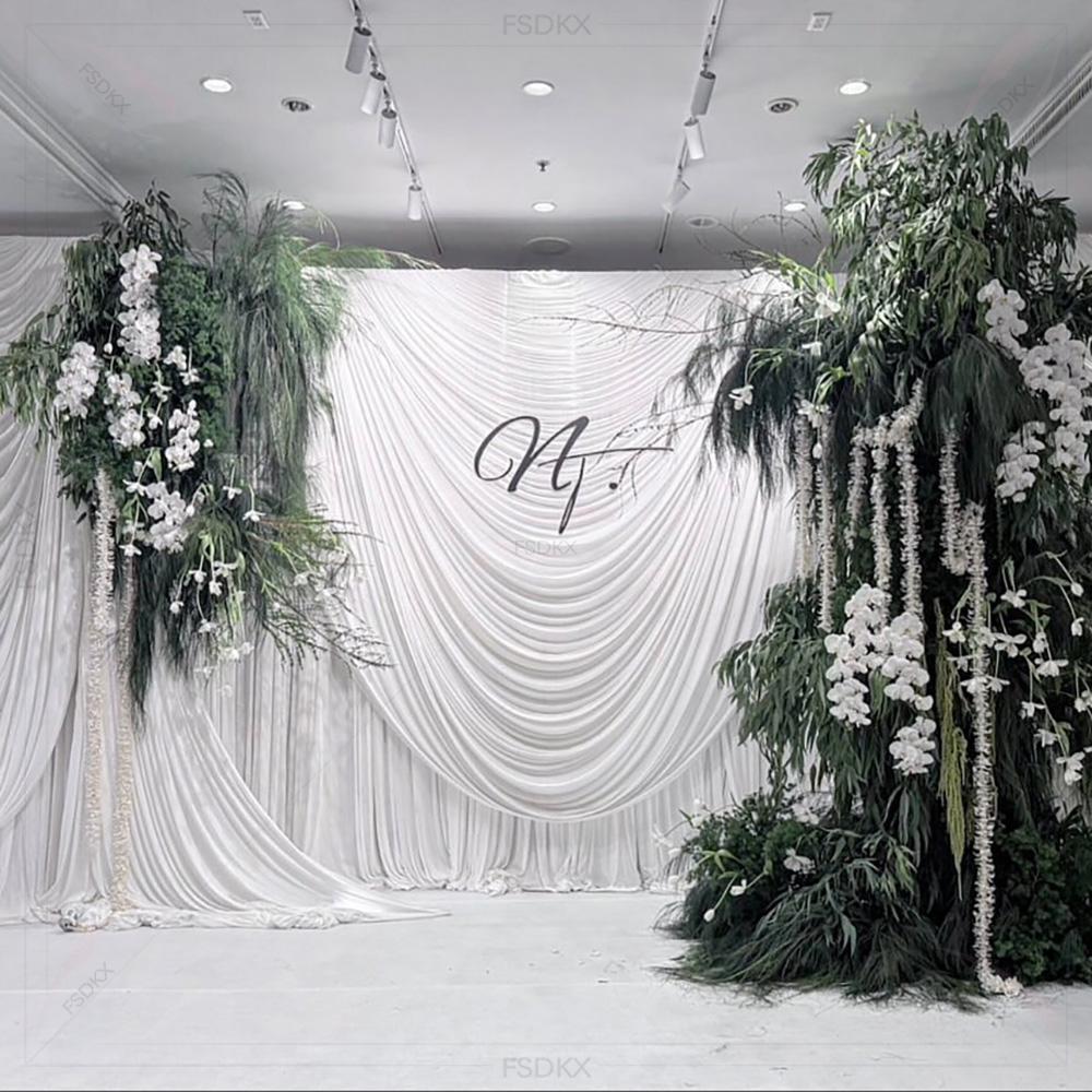 FSDKX Cheap White Ice Silk Clo - Wedding Backdrop Curtain 리뷰 및 가격