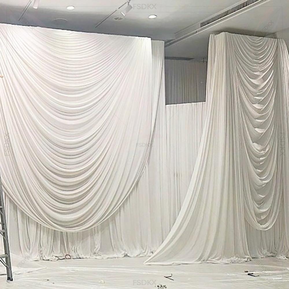 FSDKX Cheap White Ice Silk Clo - Wedding Backdrop Curtain 리뷰 및 가격