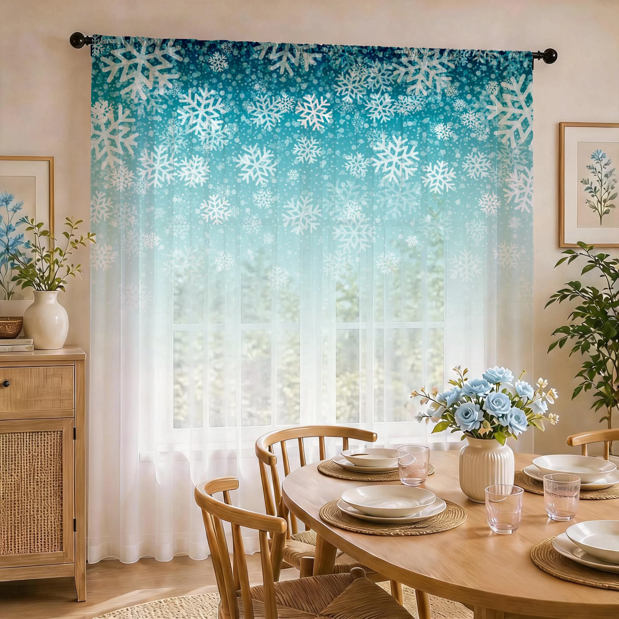 Floral Gradient Sheer Curtain, - Good Floral & Wedding Decor Supply Photos 리뷰 및 가격