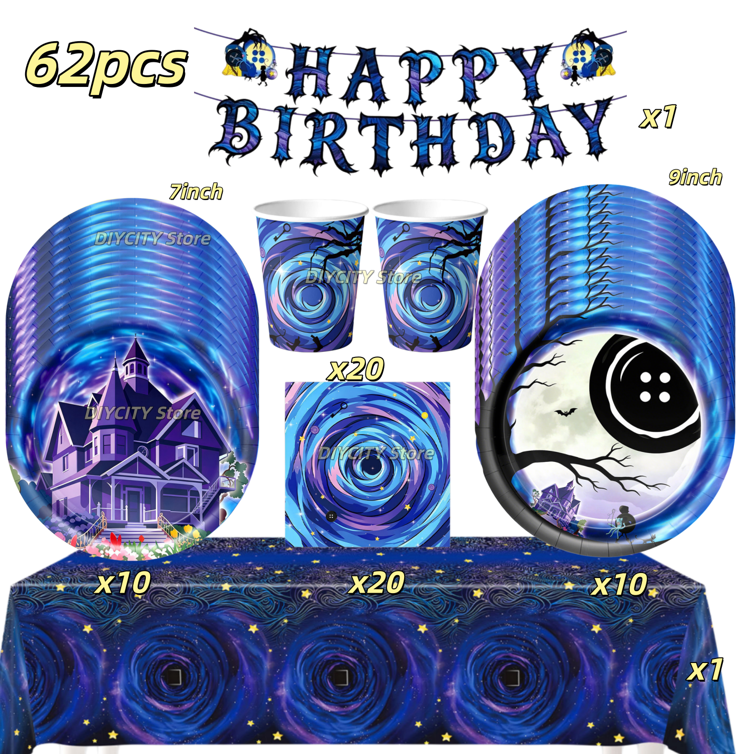 Horror C&Coralined Birthday De - Confetti Balloon Set 리뷰 및 가격