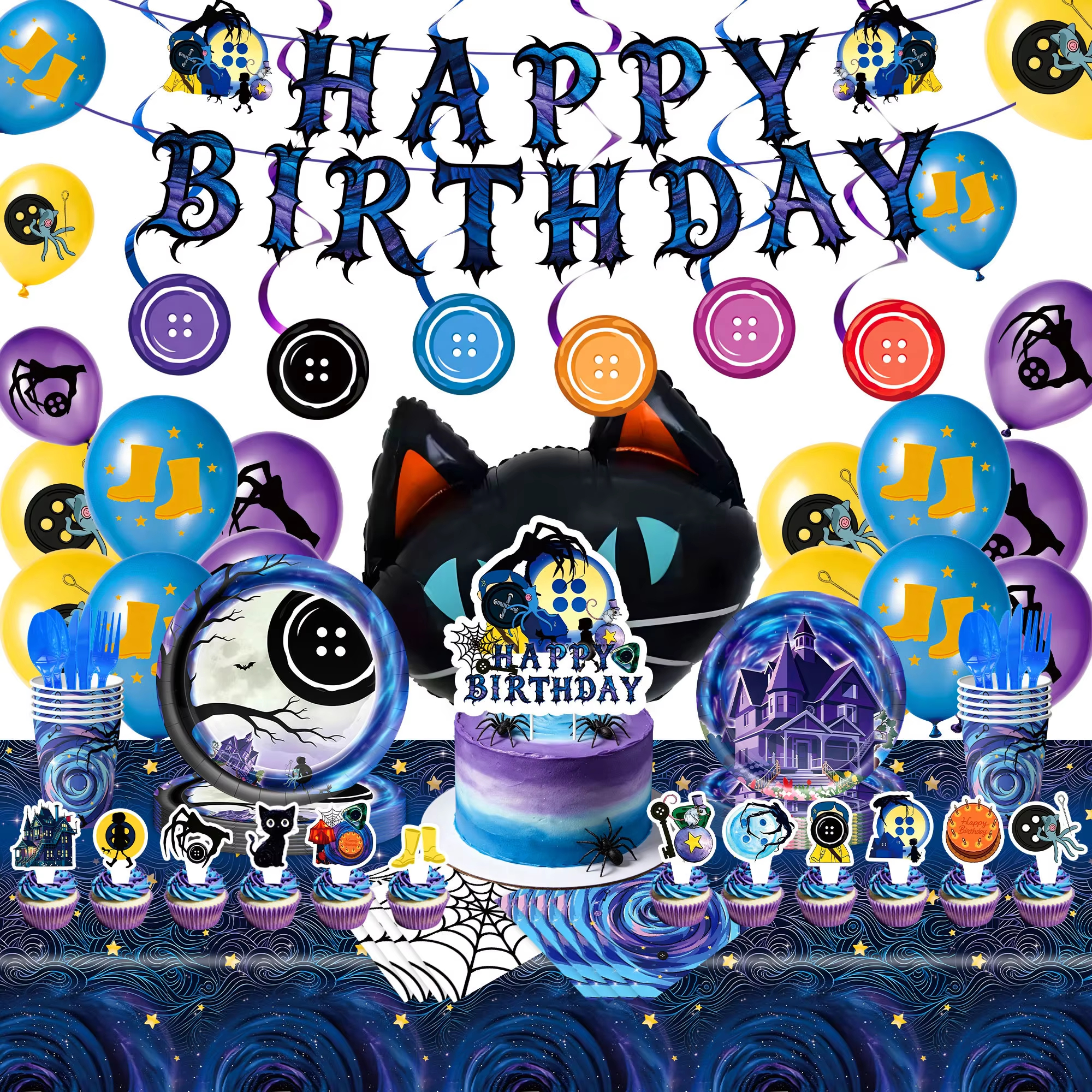 Horror C&Coralined Birthday De - Confetti Balloon Set 리뷰 및 가격