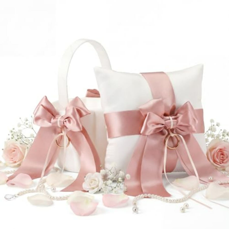 2 Pcs Flower Girl Baskets and  - Ring Bearer Pillow 리뷰 및 가격