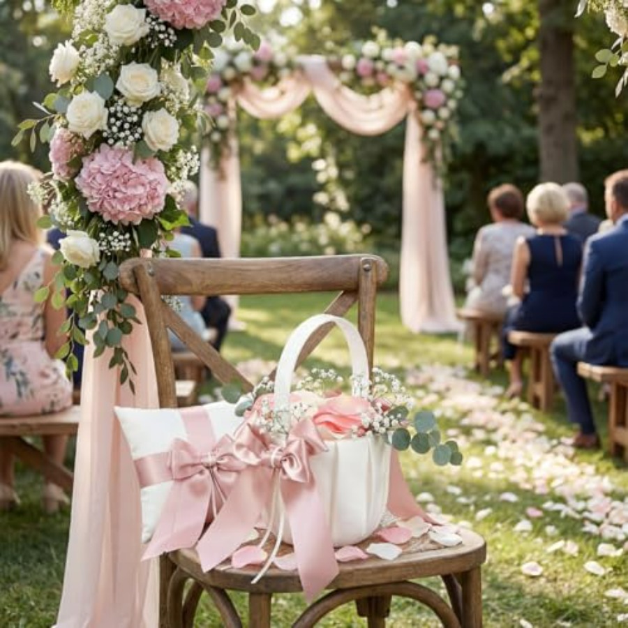 2 Pcs Flower Girl Baskets and  - Ring Bearer Pillow 리뷰 및 가격