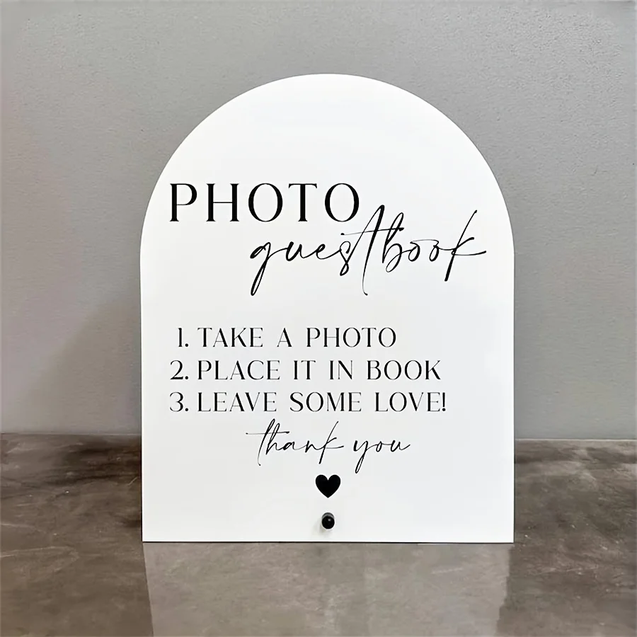 Elegant Acrylic Wedding Photo  - Personalized Guest Book 리뷰 및 가격