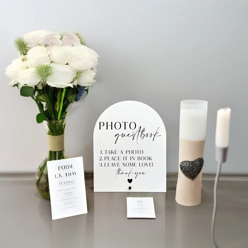 Elegant Acrylic Wedding Photo  - Personalized Guest Book 리뷰 및 가격