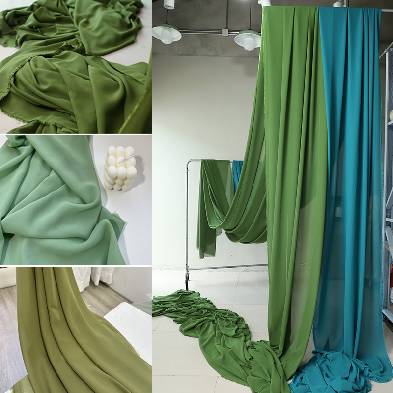 Olive Avocado Green Chiffon Fa - Wedding Backdrop Curtain 리뷰 및 가격