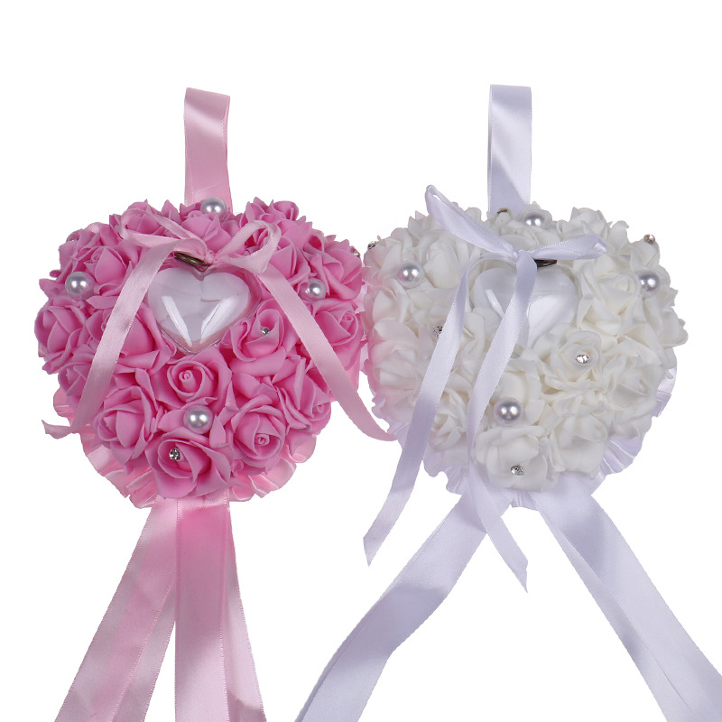 1Pcs Heart-shape Rose Flowers  - Ring Bearer Pillow 리뷰 및 가격