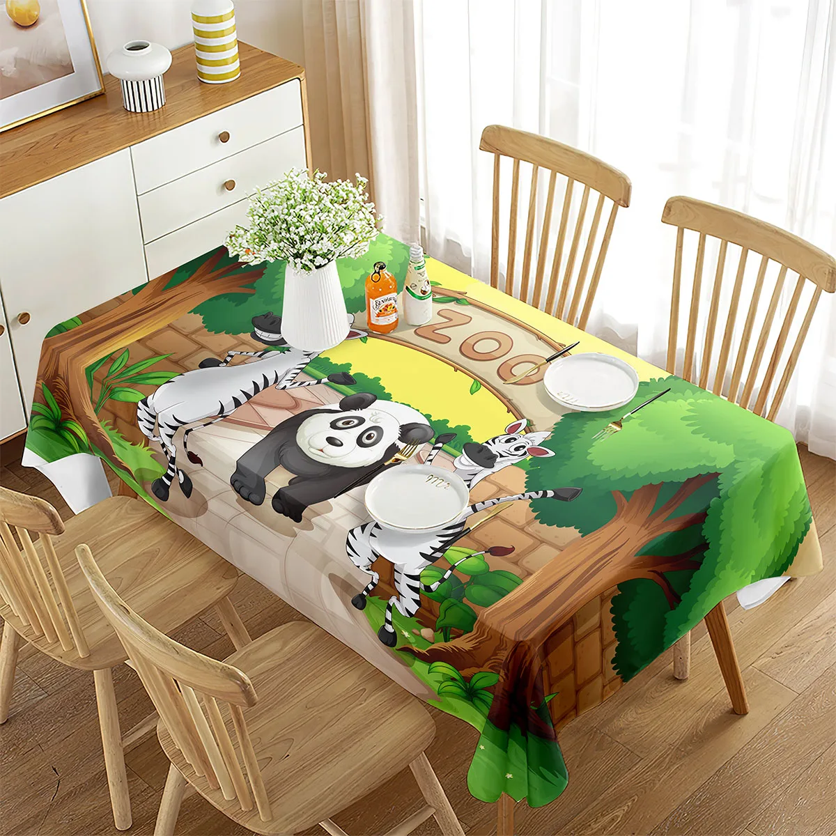 Zoo Tablecloth Happy Zoo Eleph - Wedding Zoo 리뷰 및 가격