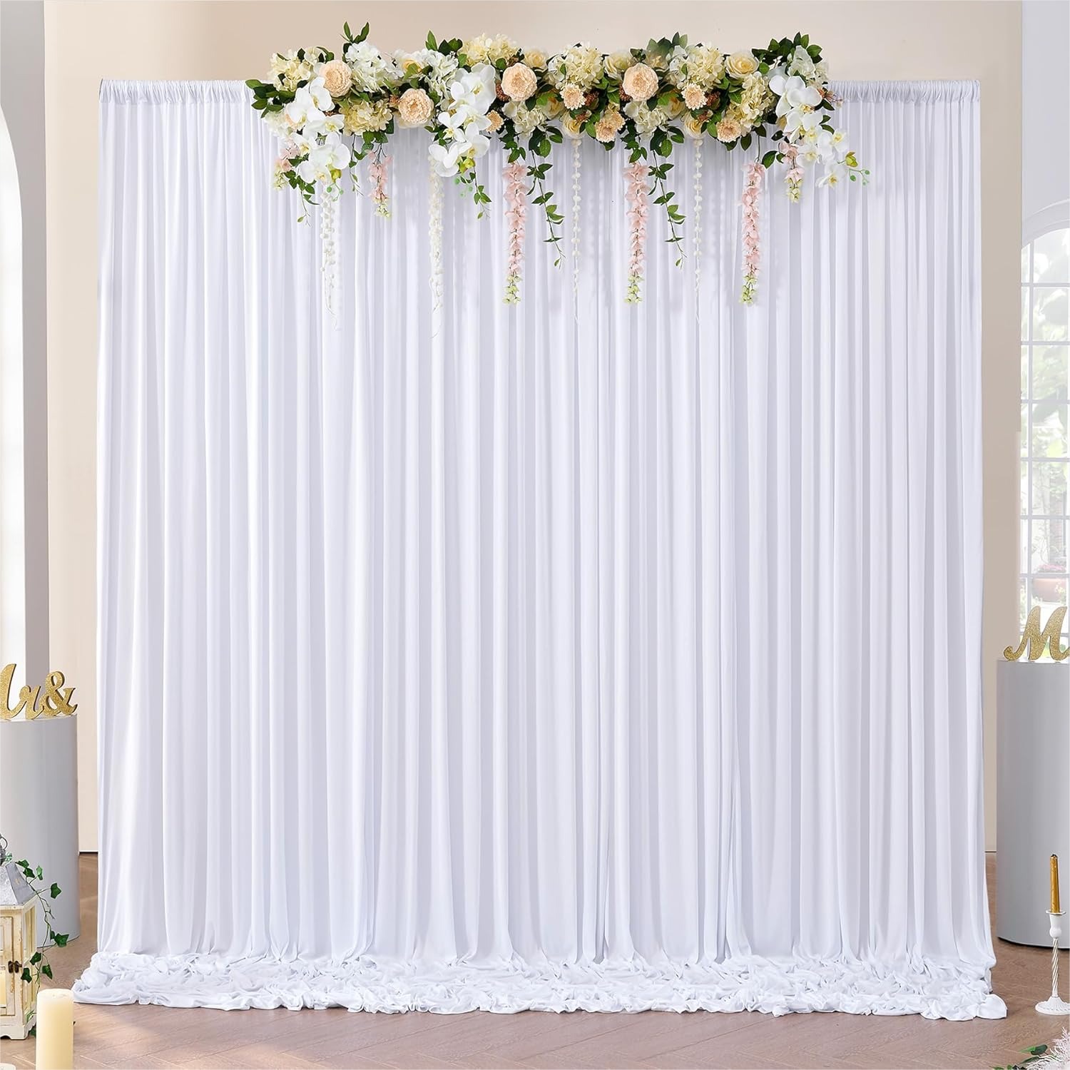 White Backdrop Curtains 10x10  - Wedding Backdrop Curtain 리뷰 및 가격