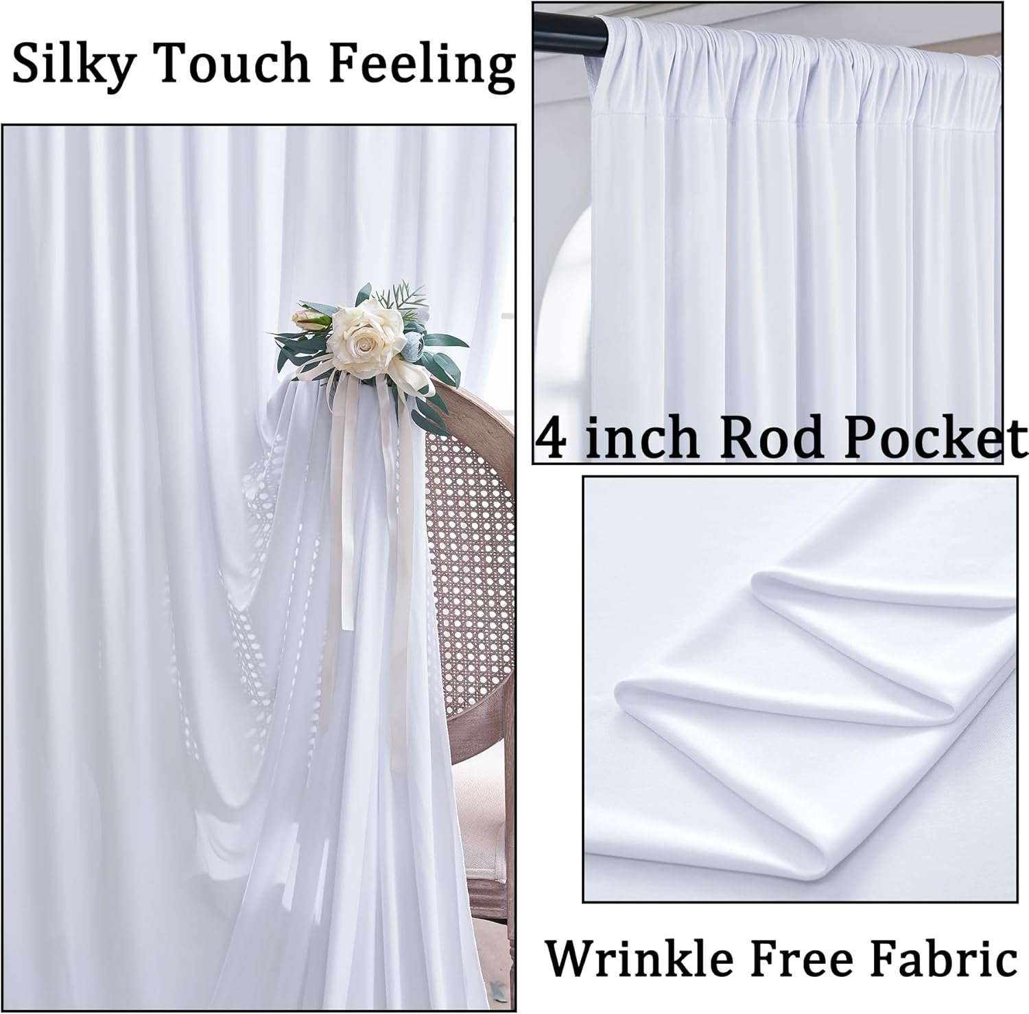 White Backdrop Curtains 10x10  - Wedding Backdrop Curtain 리뷰 및 가격