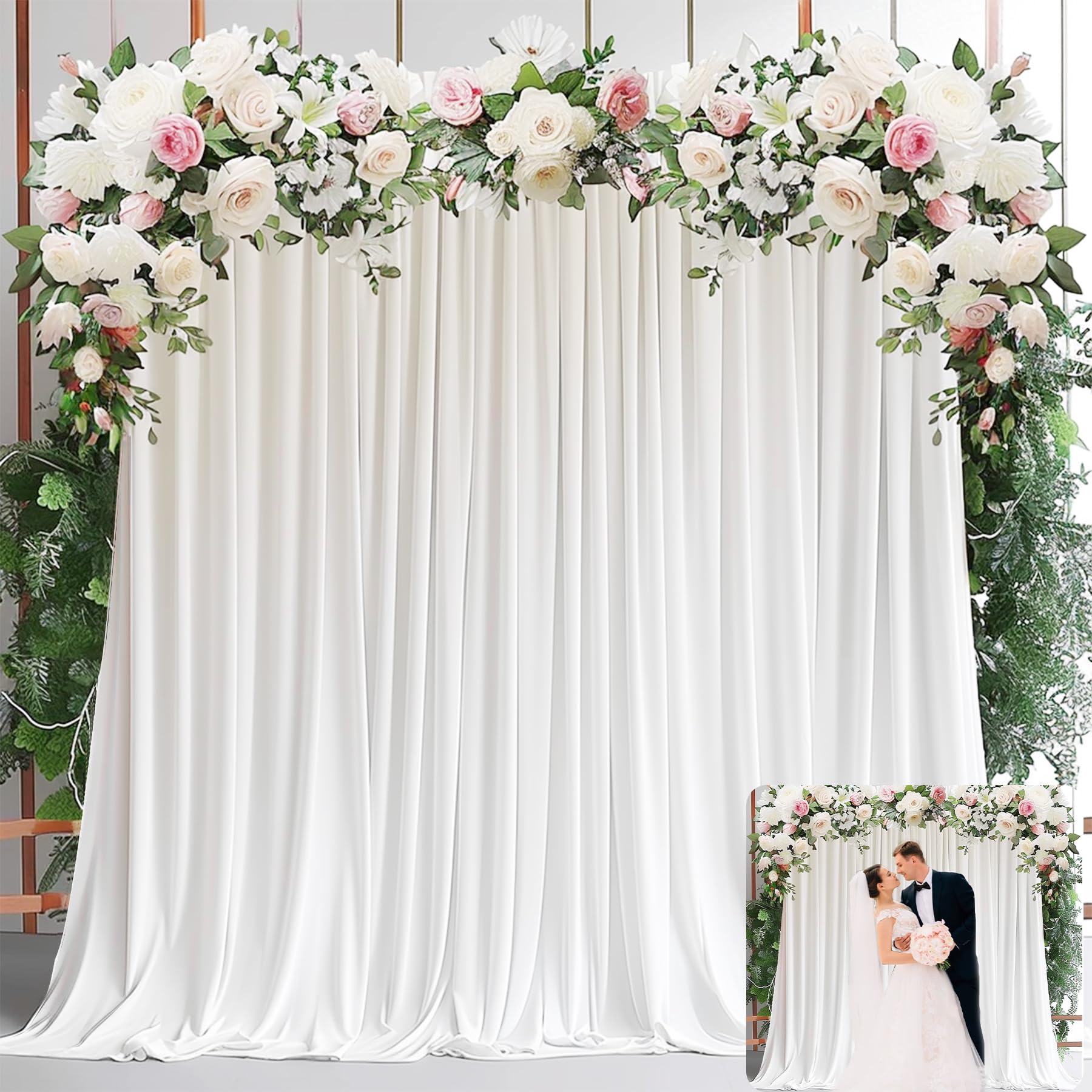 White Backdrop Curtains for Pa - Wedding Backdrop Curtain 리뷰 및 가격