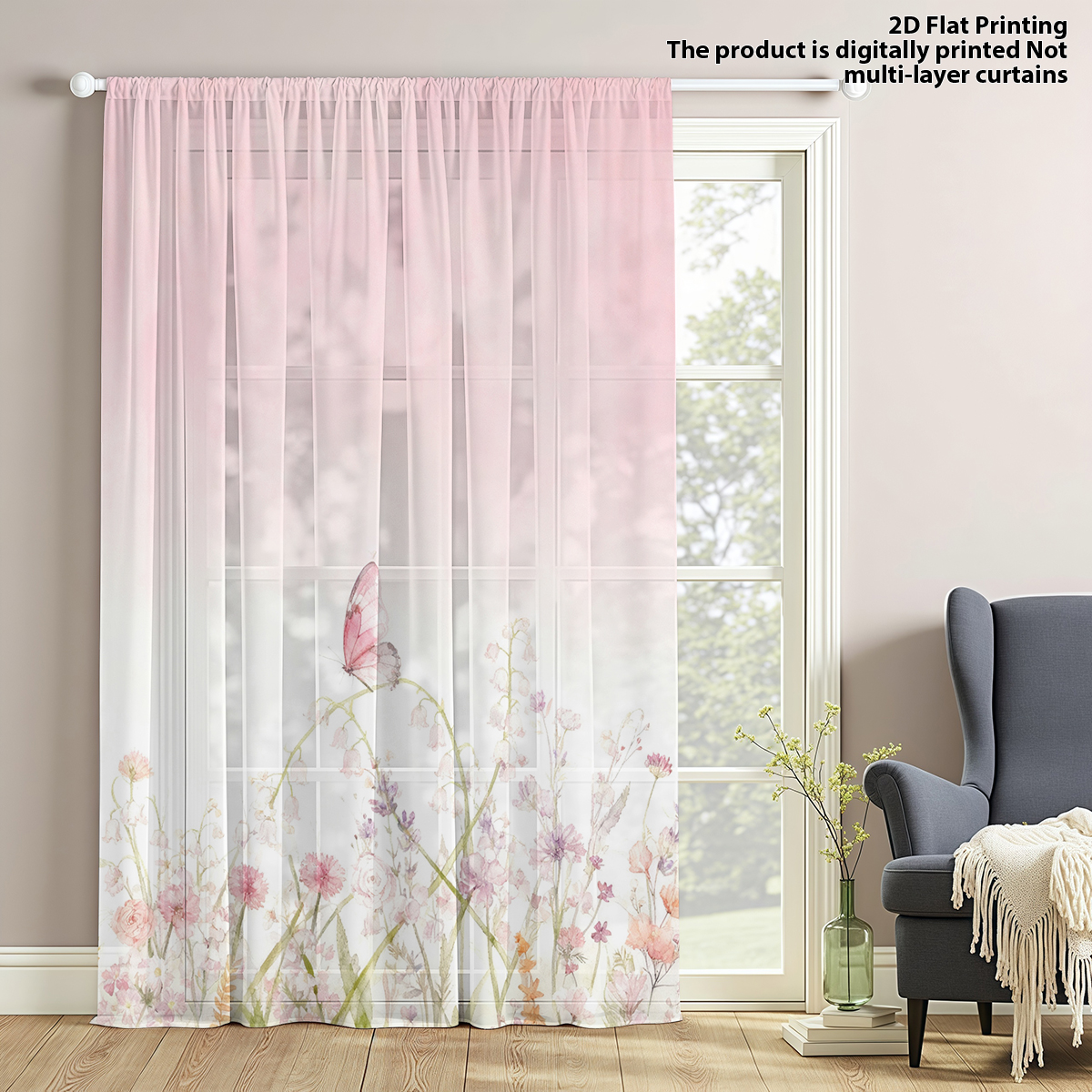 Flower Series Sheer Curtain, G - Good Floral & Wedding Decor Supply Photos 리뷰 및 가격