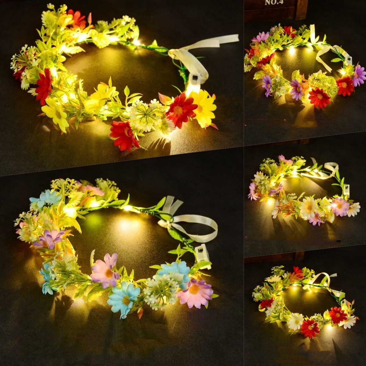 LED Light Up Flower Crown Head - Wedding Arch Flower 리뷰 및 가격
