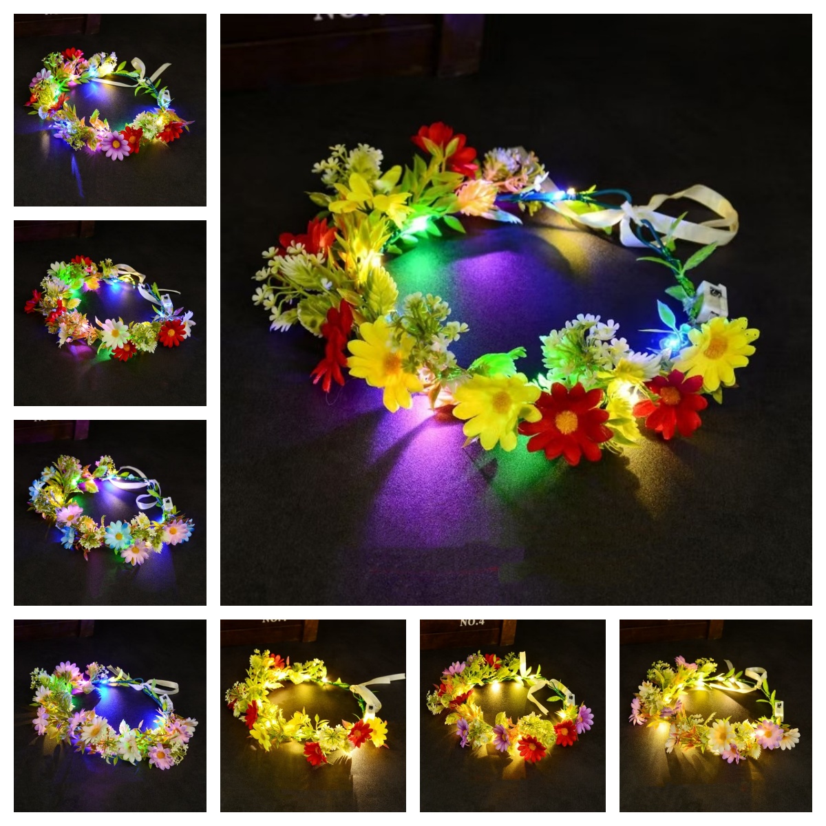 LED Light Up Flower Crown Head - Wedding Arch Flower 리뷰 및 가격