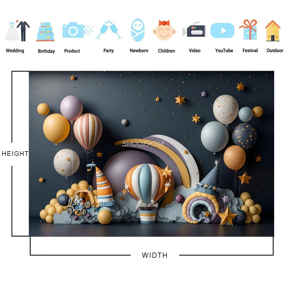 Photography Backdrop 3D Balloo - Wedding Qq 리뷰 및 가격
