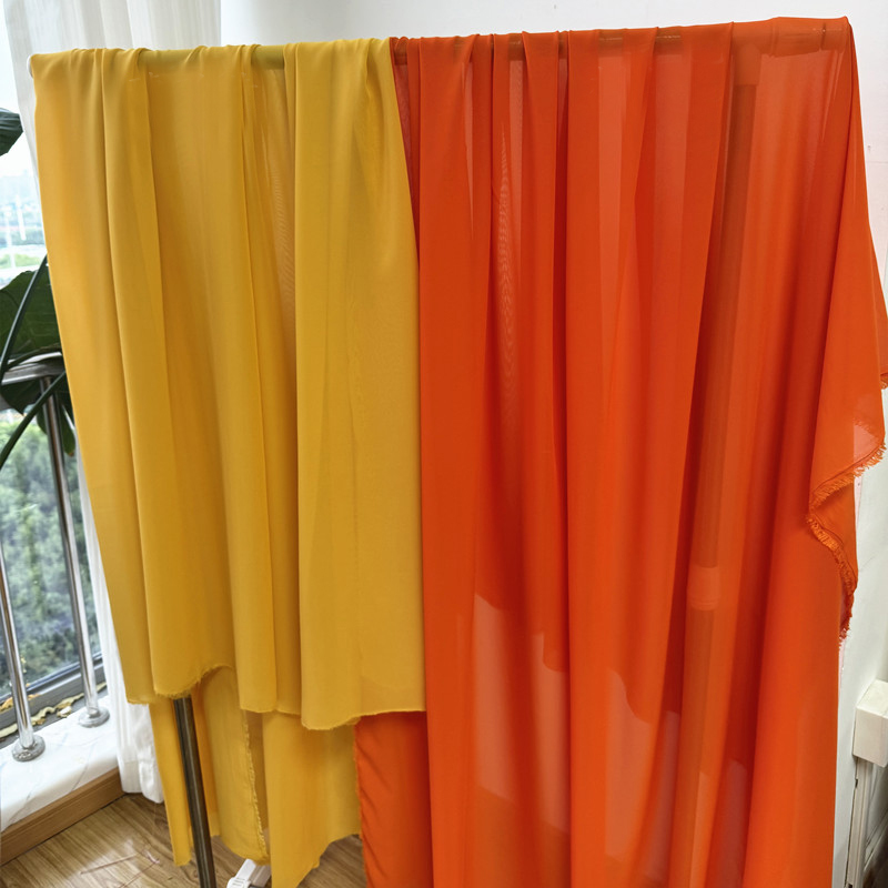 Yellow Orange Chiffon Fabric B - Wedding Backdrop Curtain 리뷰 및 가격
