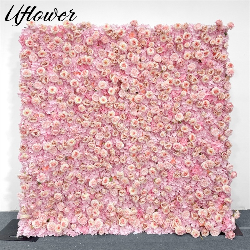 Uflower Pink Rose Hydrangea Cl - Wedding Backdrop Curtain 리뷰 및 가격