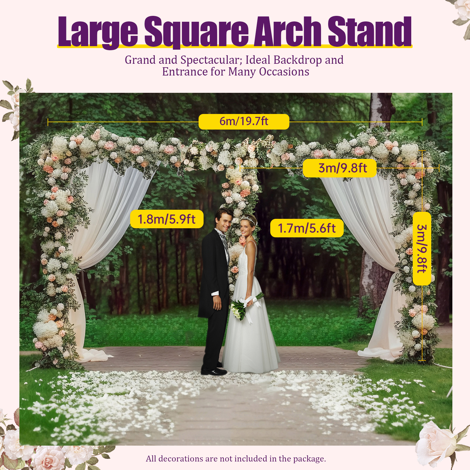 3x6m/10x20ft Metal Wedding Arc - Confetti Balloon Set 리뷰 및 가격