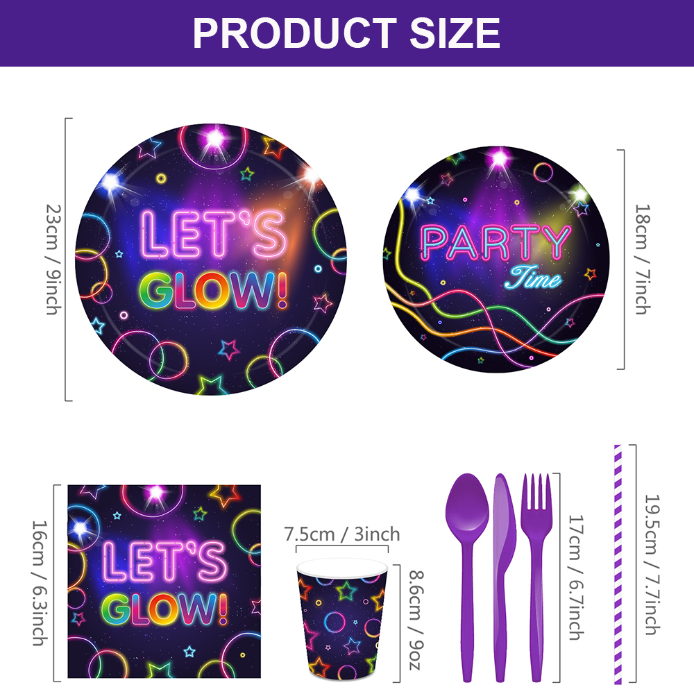 Glow Party Tablecloth Napkins  - Confetti Balloon Set 리뷰 및 가격