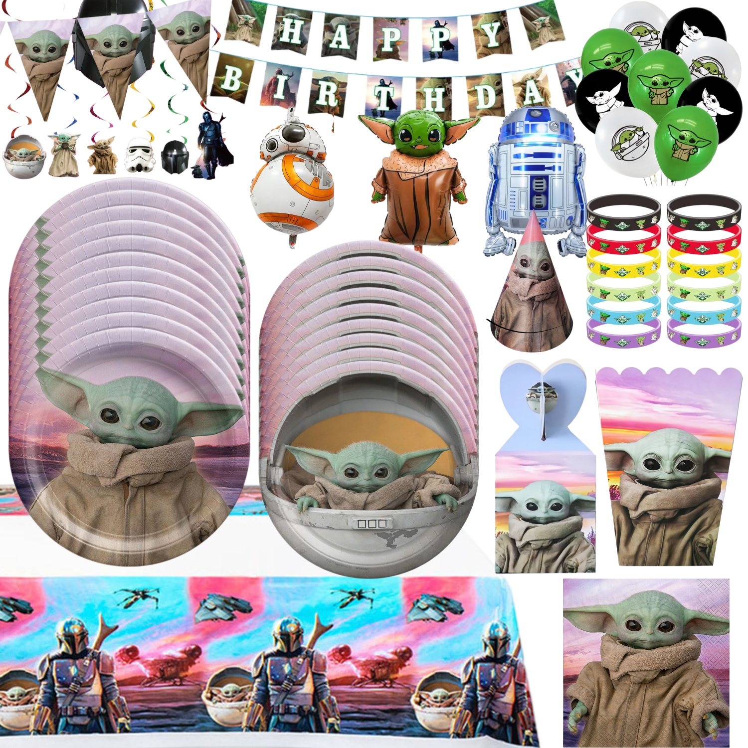 Cartoon Yoda Baby Theme Birthd - Confetti Balloon Set 리뷰 및 가격