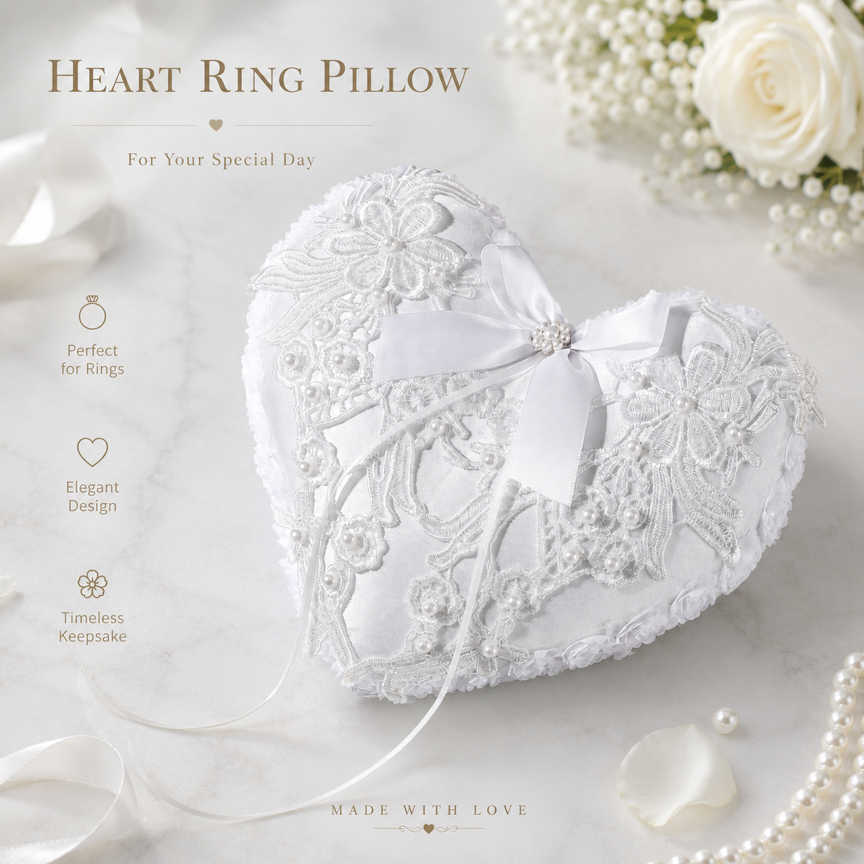 Elegant Lace Applique Ring Bea - Ring Bearer Pillow 리뷰 및 가격