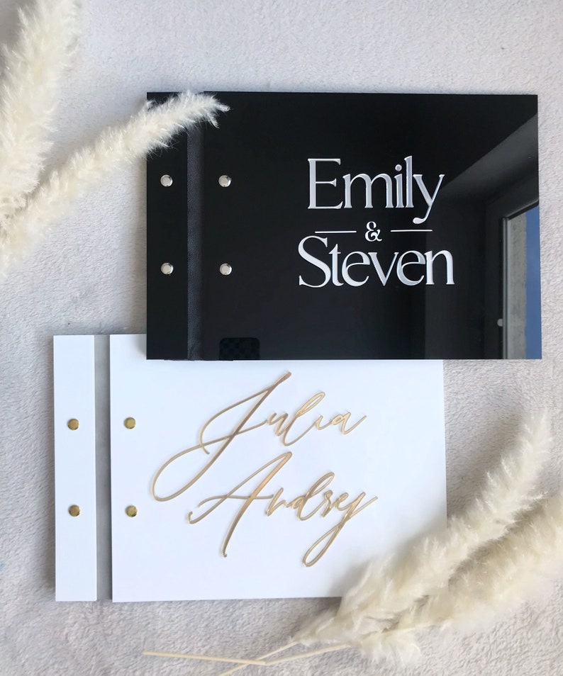 Black Acrylic Wedding Guestboo - Personalized Guest Book 리뷰 및 가격